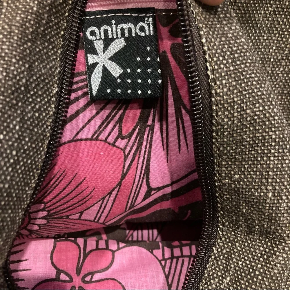 Animal Canvas Grab Bag / Small Tote – Pink Floral Lining